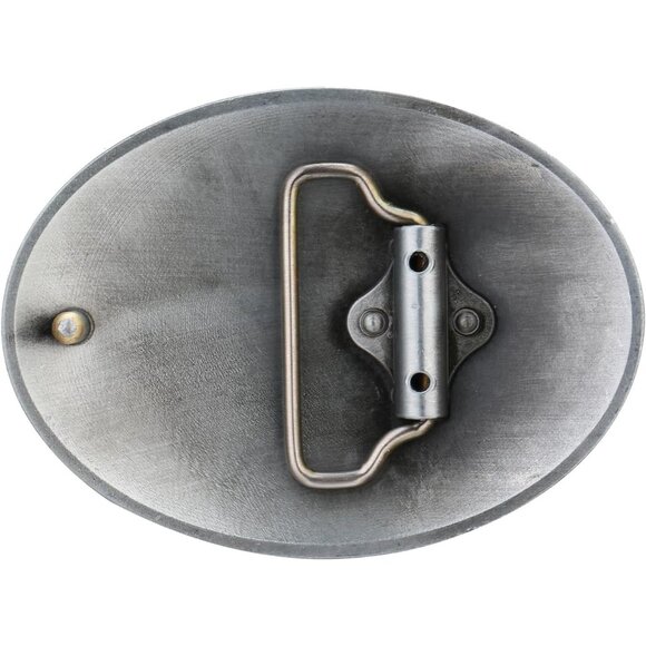 Men's White-Grey Vintage American Western Cowboy Turquoise Stone Belt Buckle - Picture 2 of 6